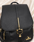 Black Cat Charm Backpack front view