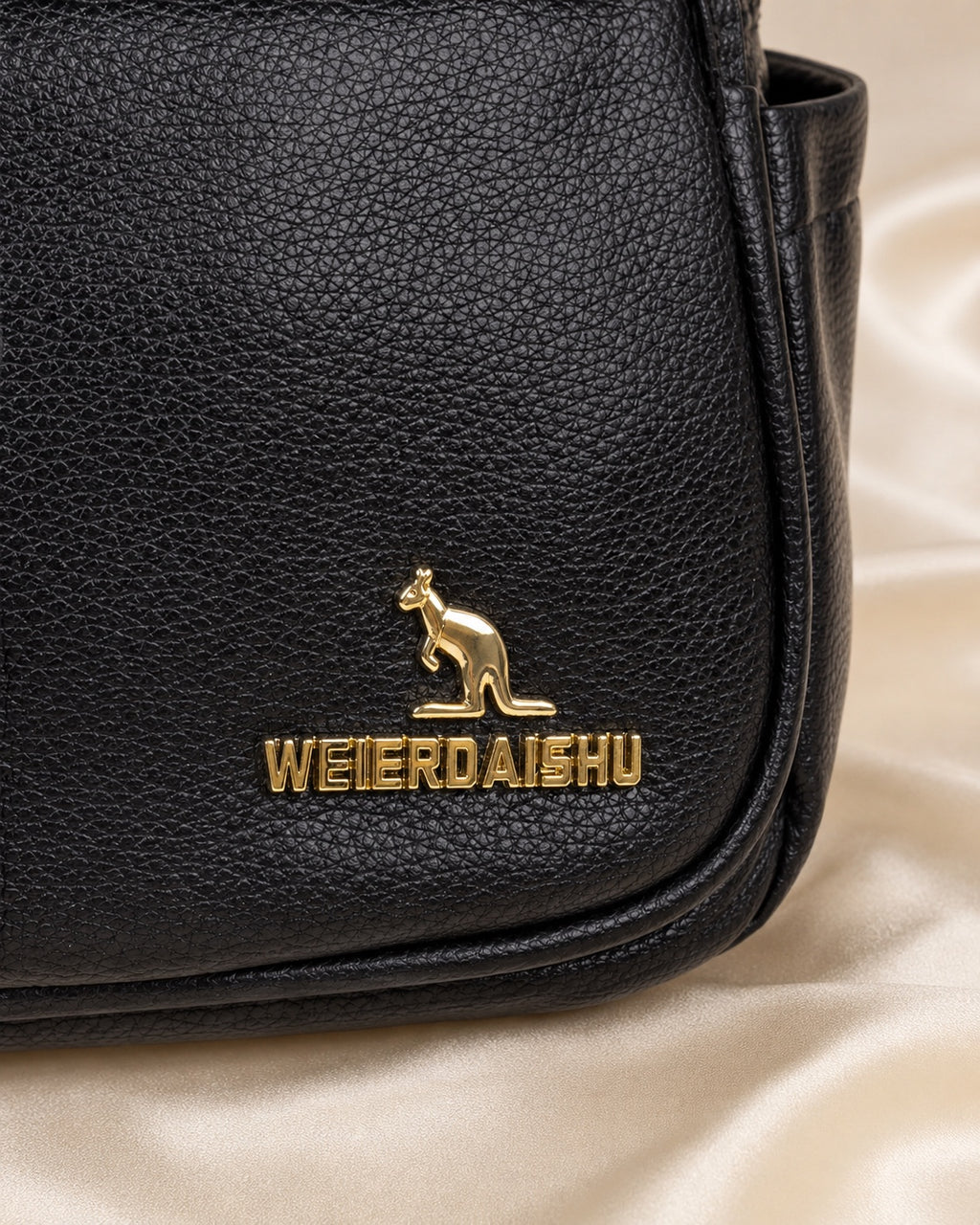Black Cat Charm Backpack logo detail