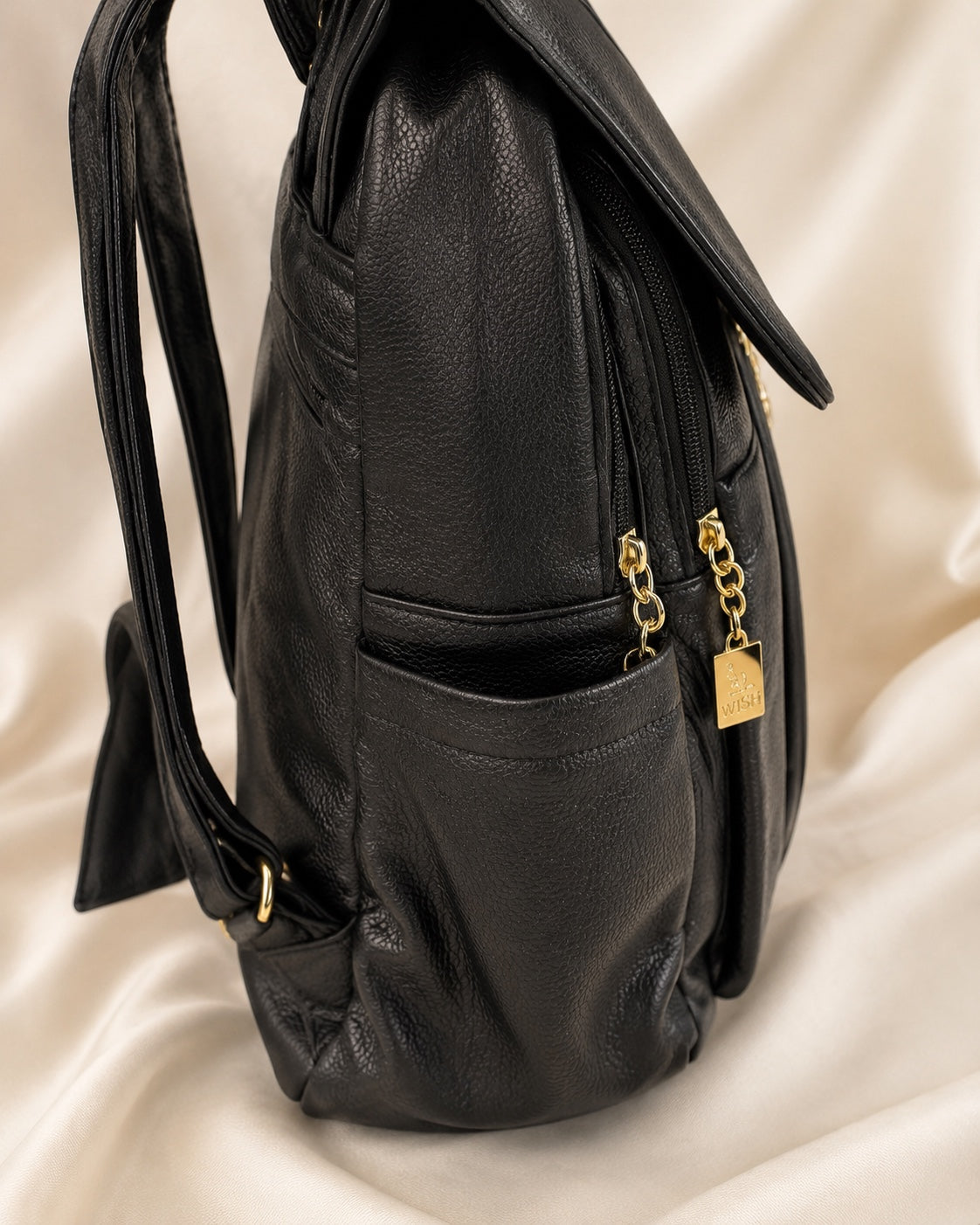 Black Cat Charm Backpack side view