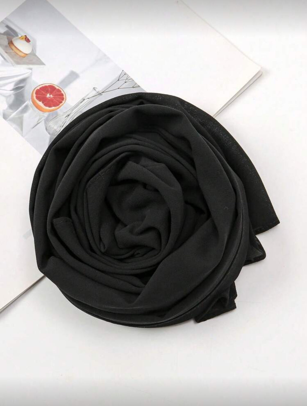 Black chiffon hijab fabric