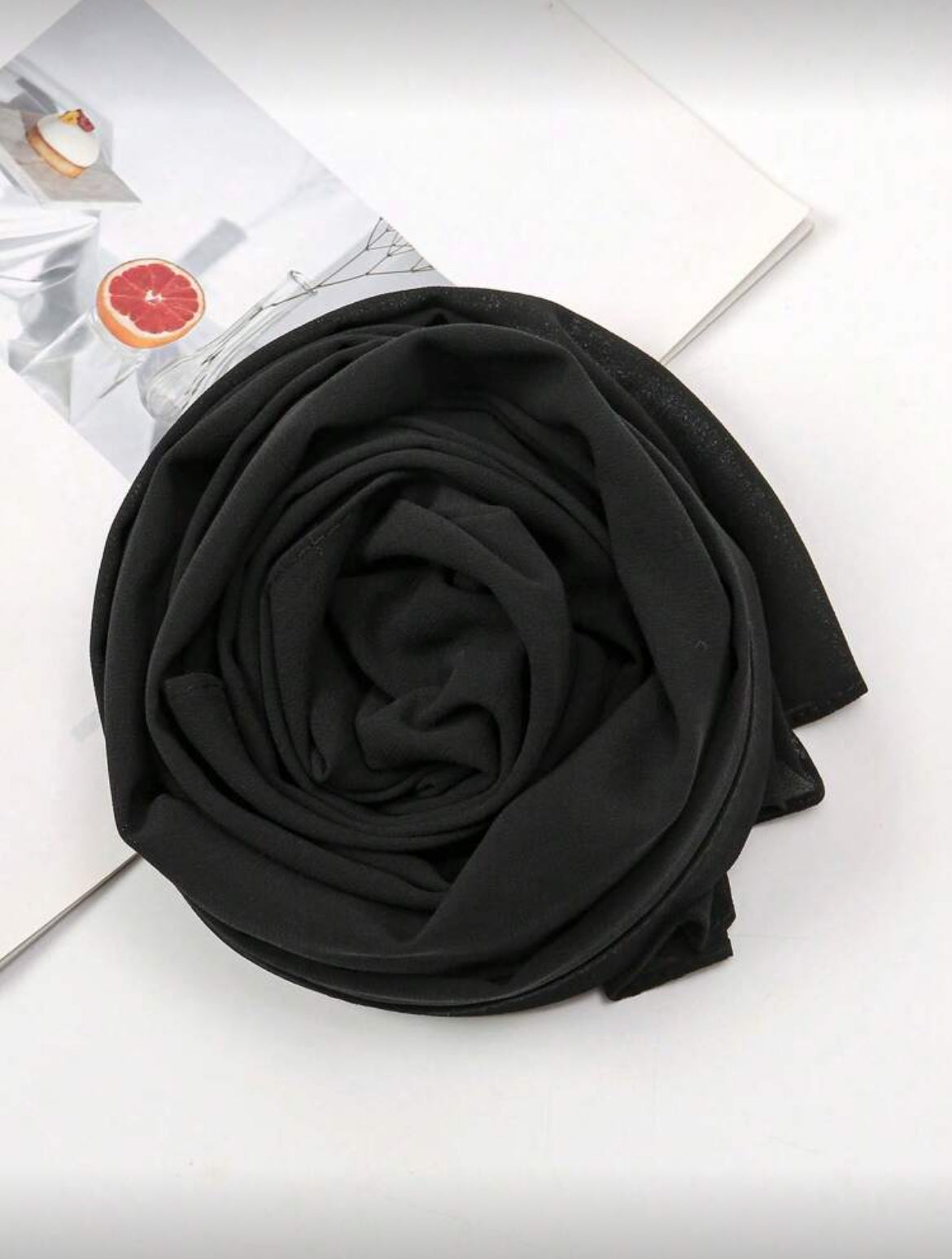 Black chiffon hijab fabric