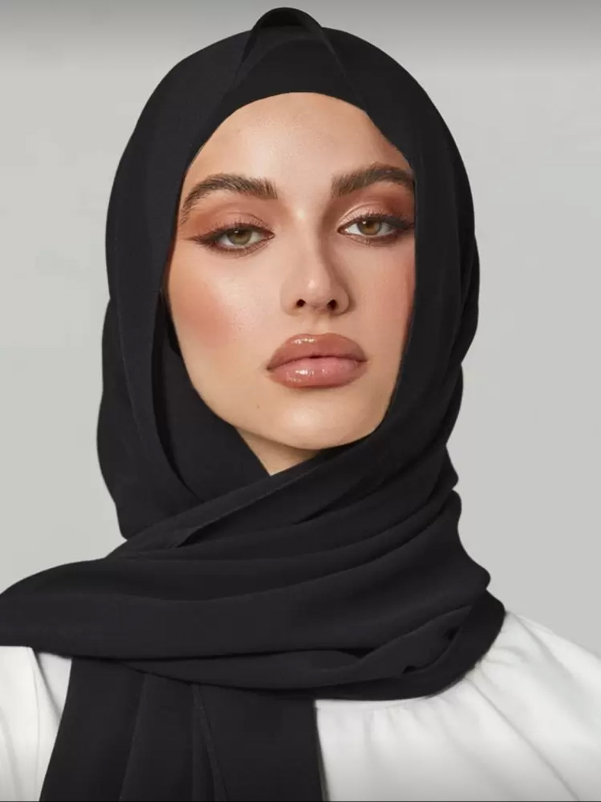 Black chiffon hijab | طرحة شيفون أسود