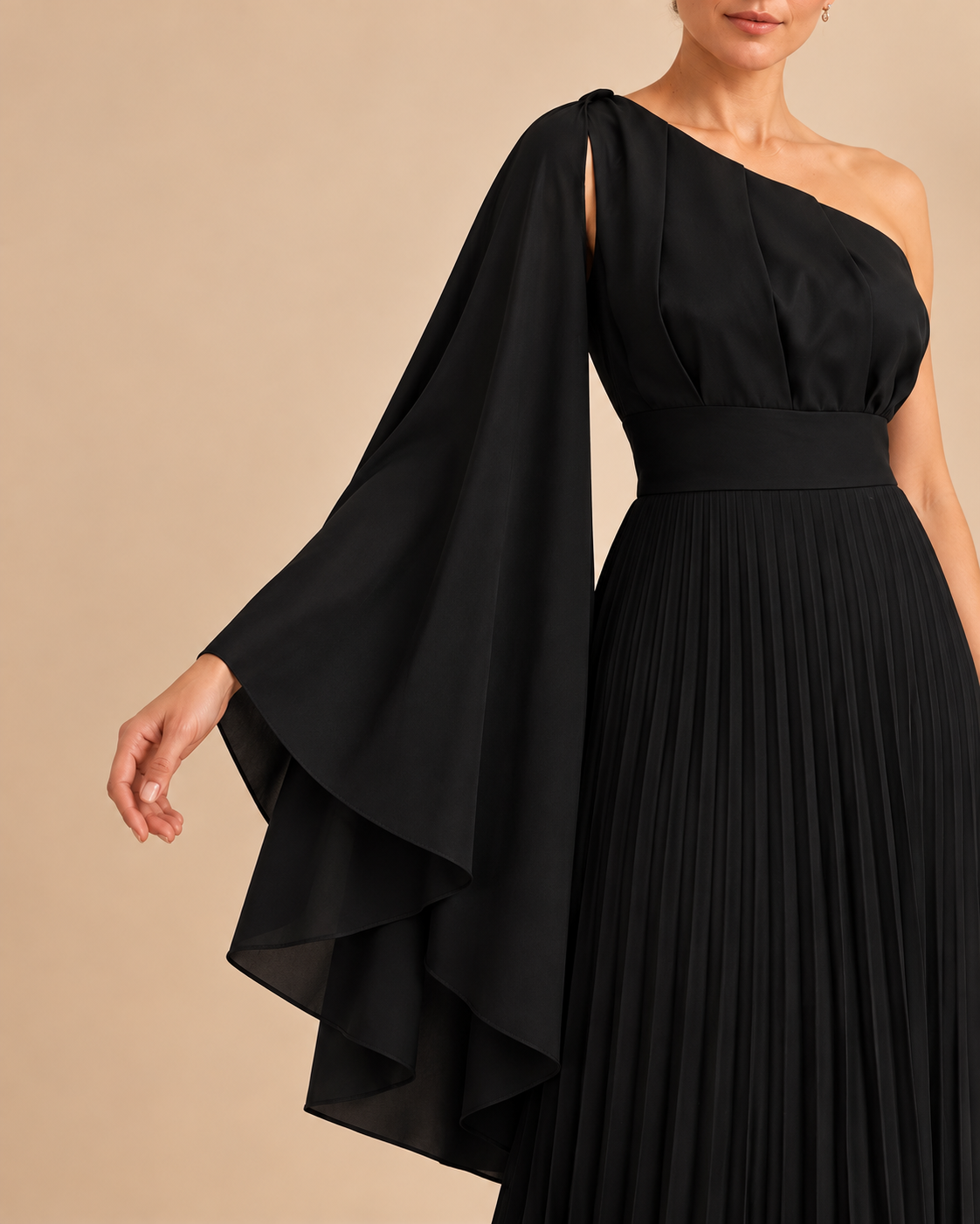 Draped sleeve detail