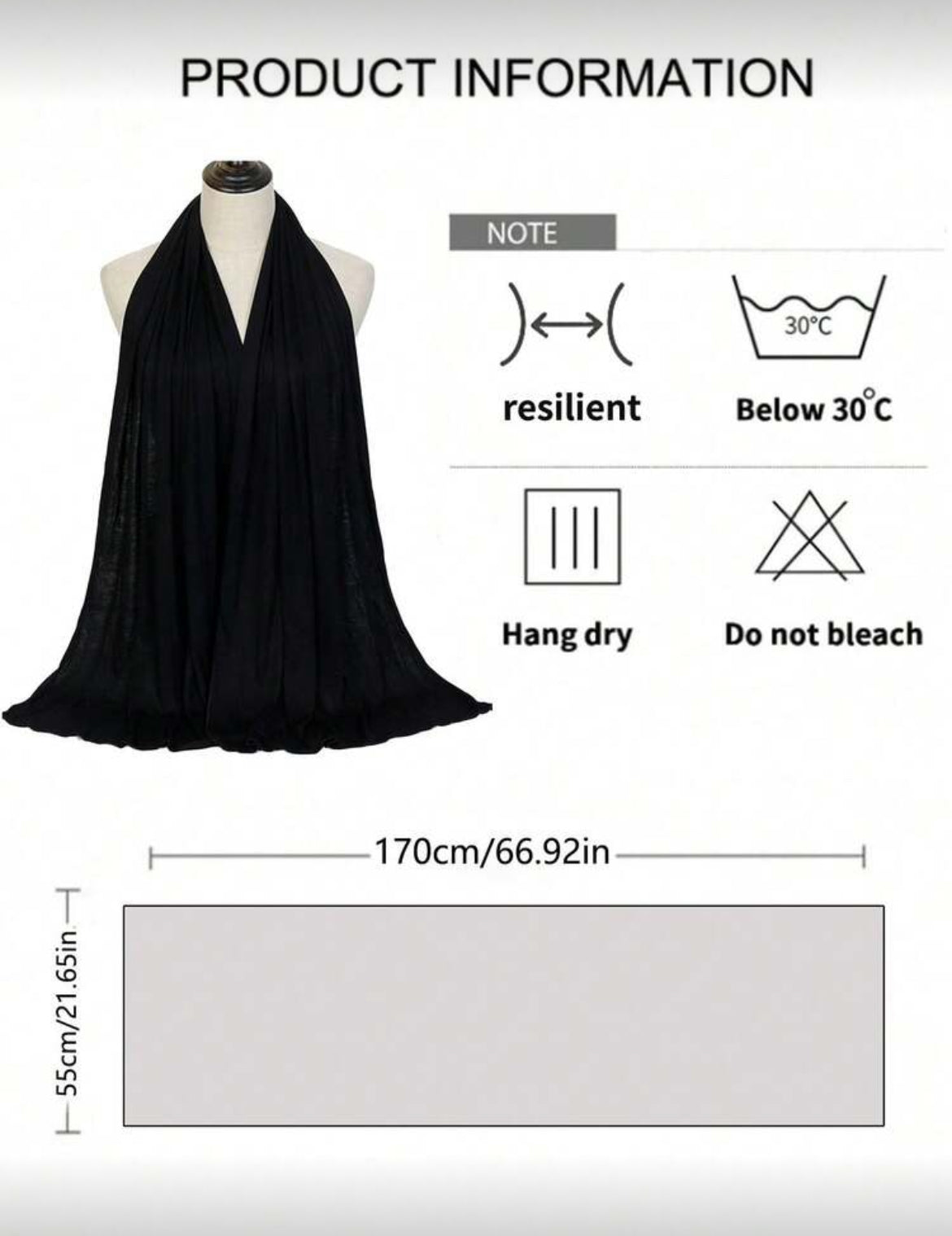 Black Essential Jersey Hijab
