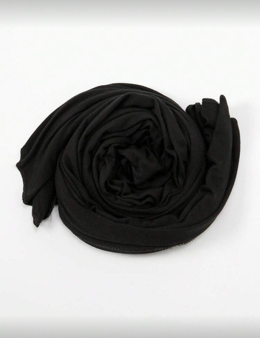Black jersey hijab edge stitching