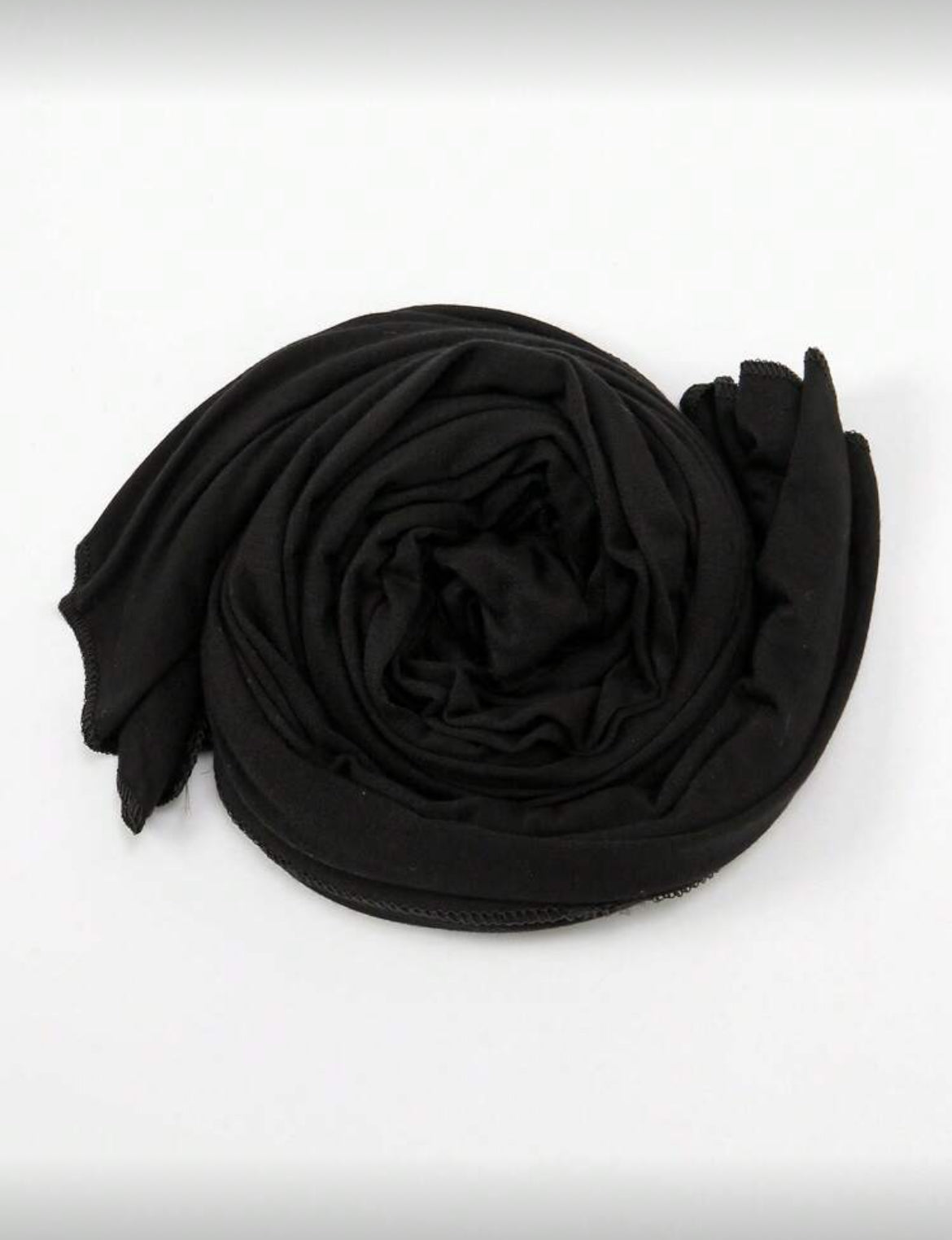 Black jersey hijab edge stitching