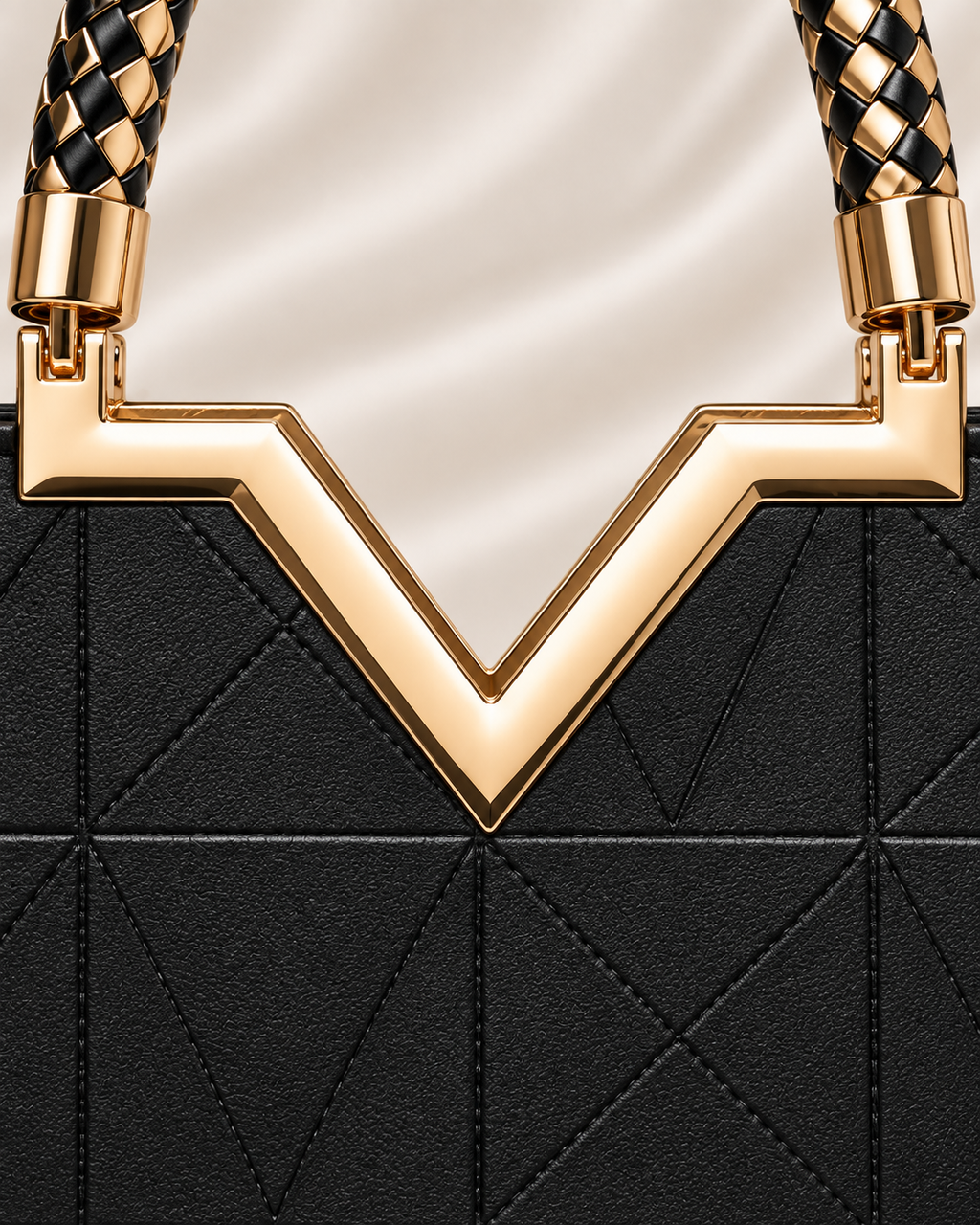 Gold V-frame closure detail