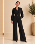Black tailored jumpsuit front view