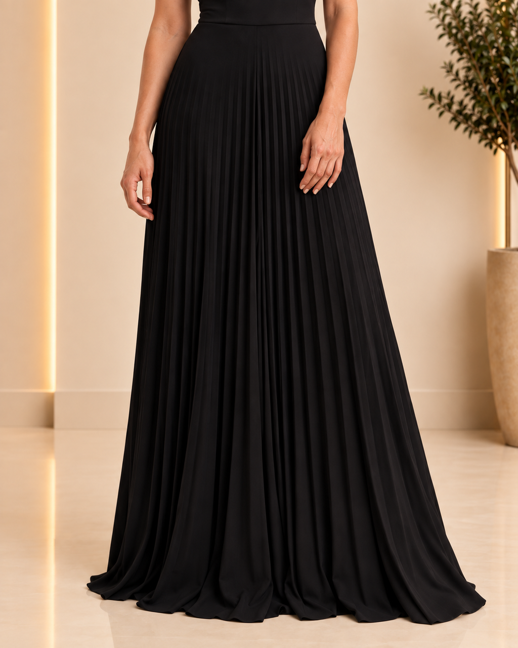 Front pleats detail