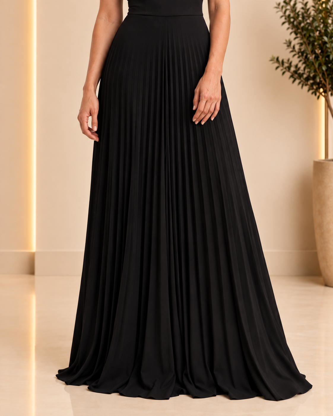 Front pleats detail