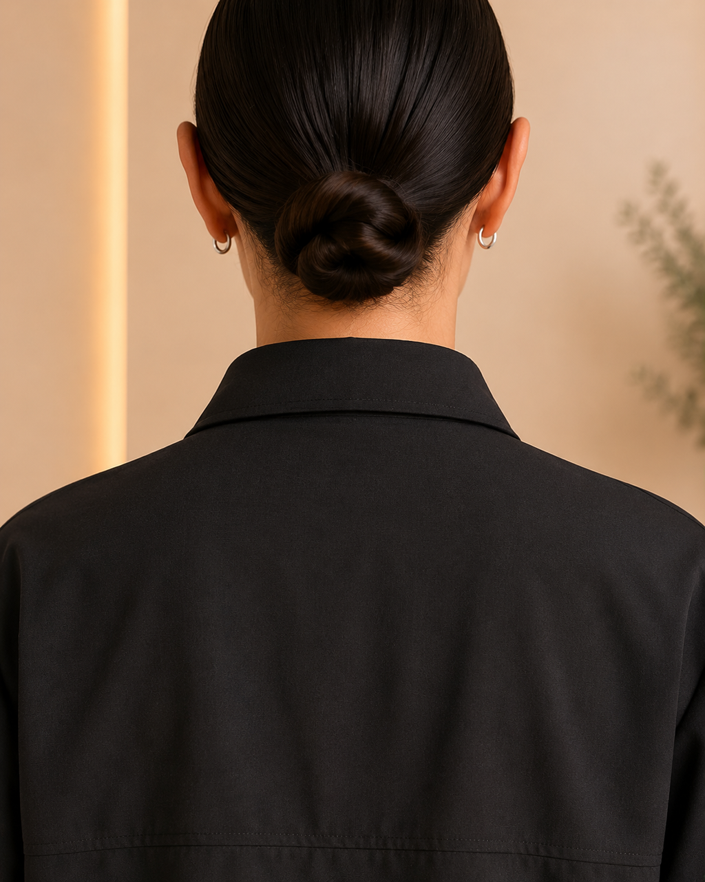 Black shirt back collar detail