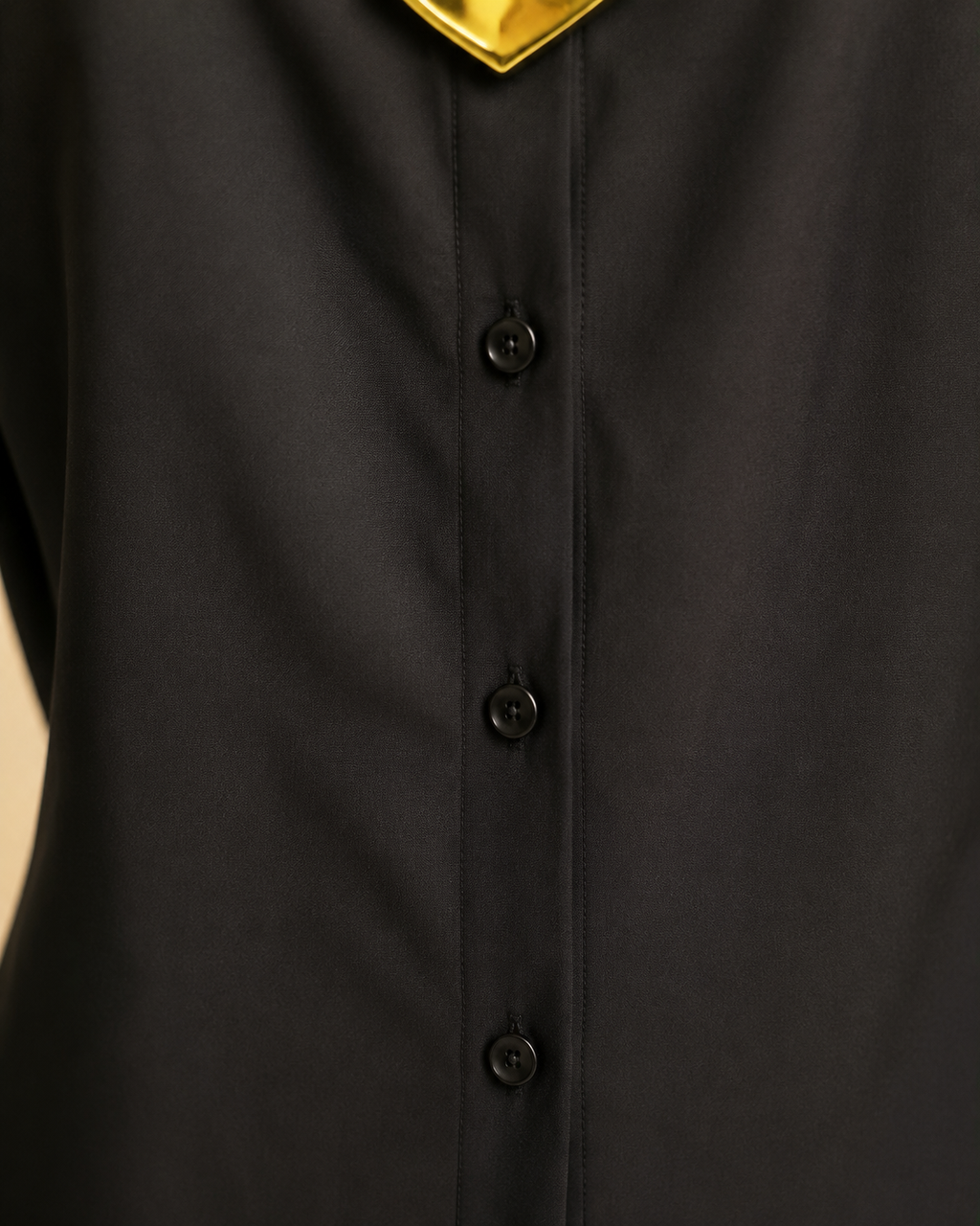 Black button placket detail