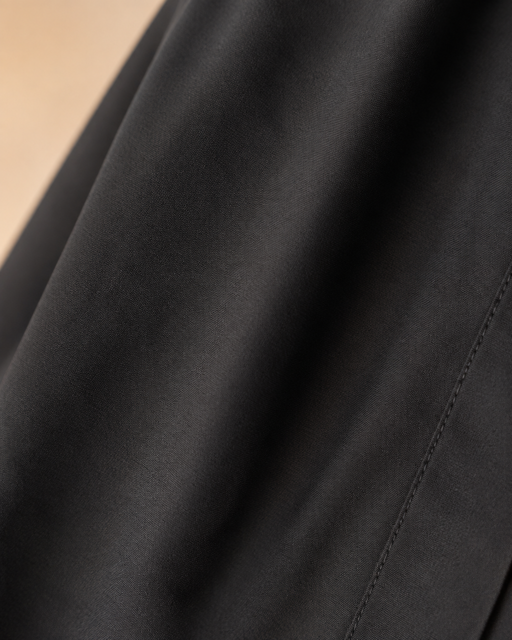 Black matte woven fabric detail