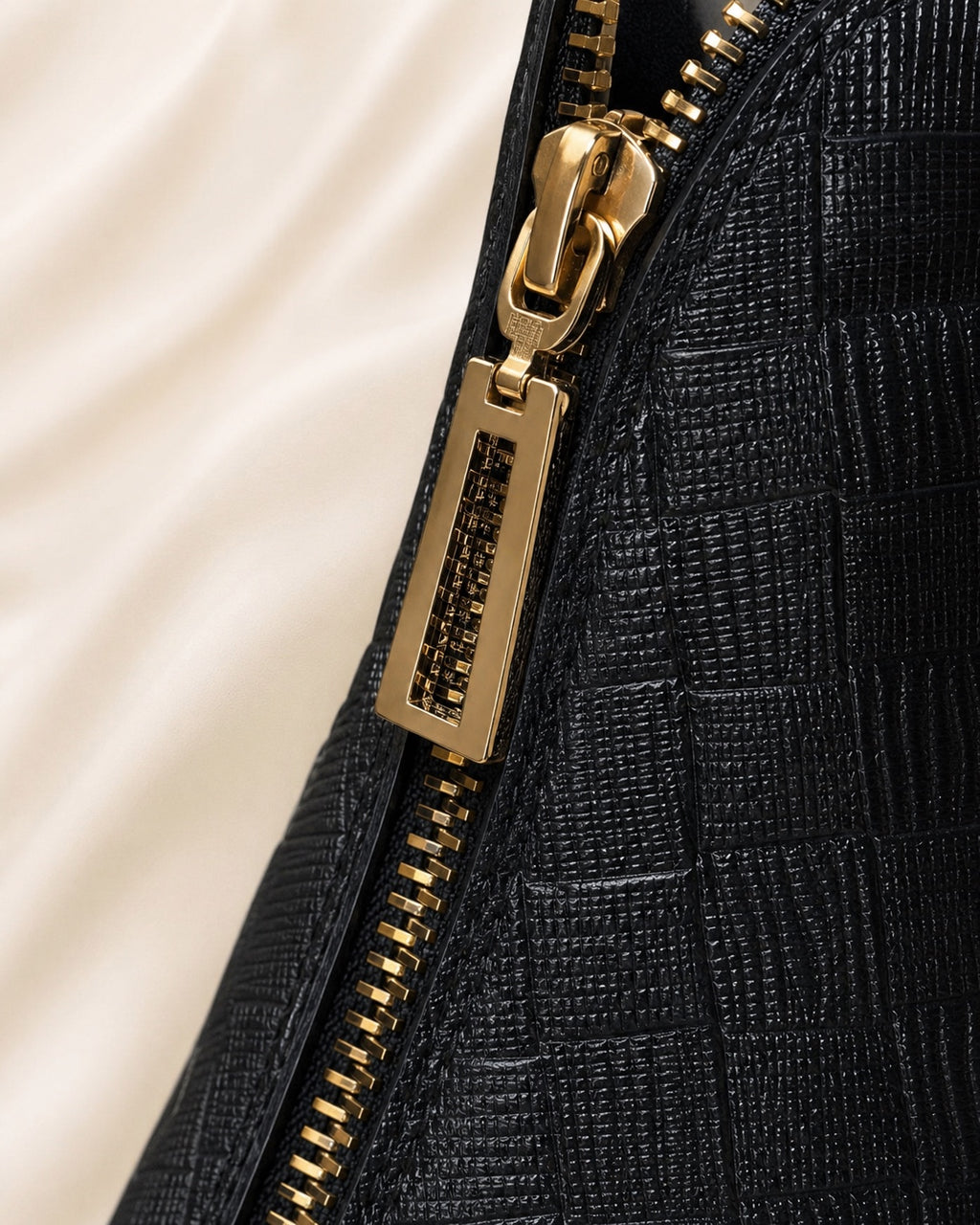 Black Textured Gold-Zip Ankle Boots image 4