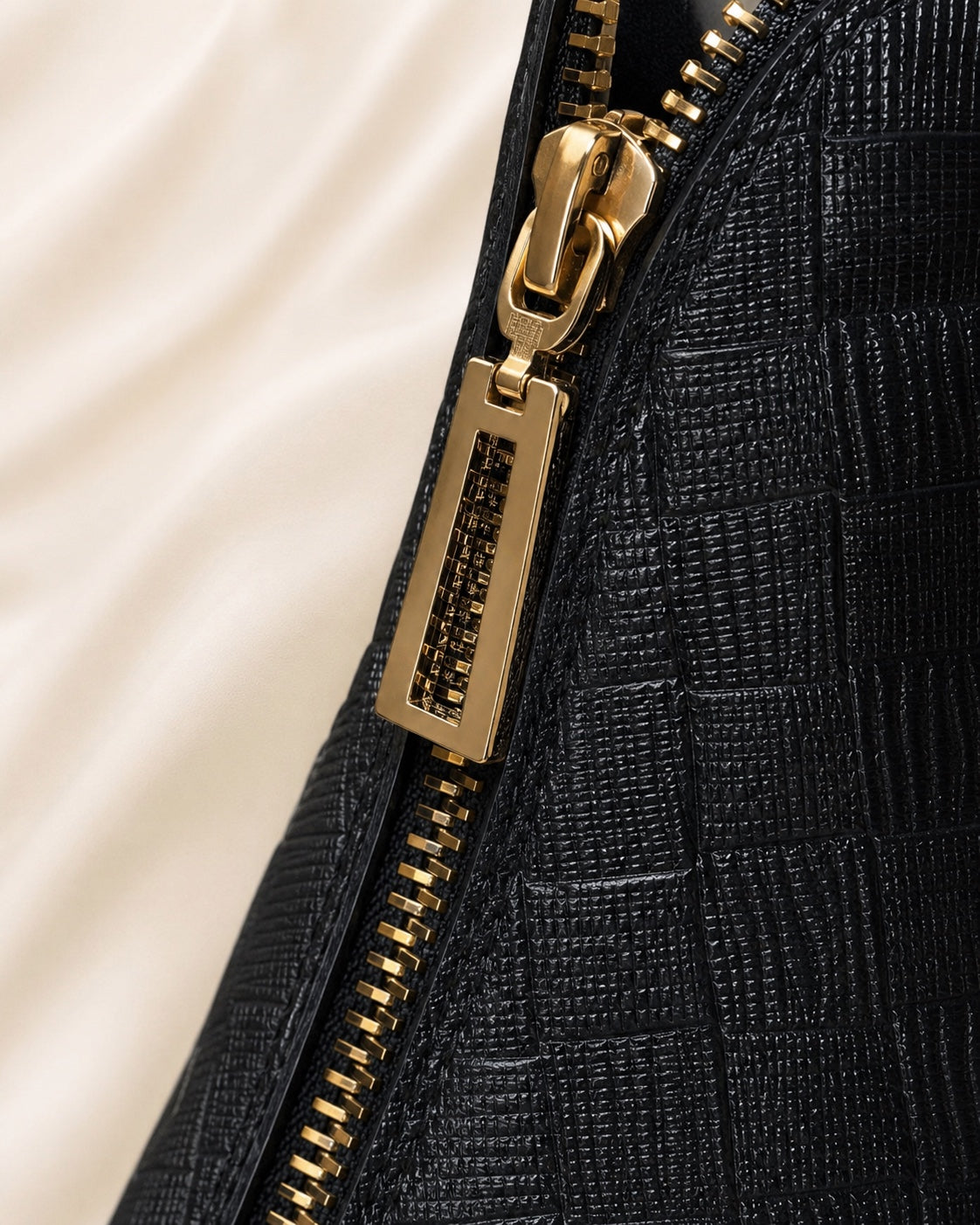Black Textured Gold-Zip Ankle Boots image 4