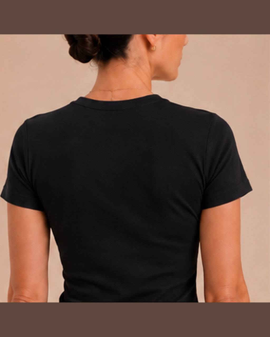 Black T-shirt back fit detail
