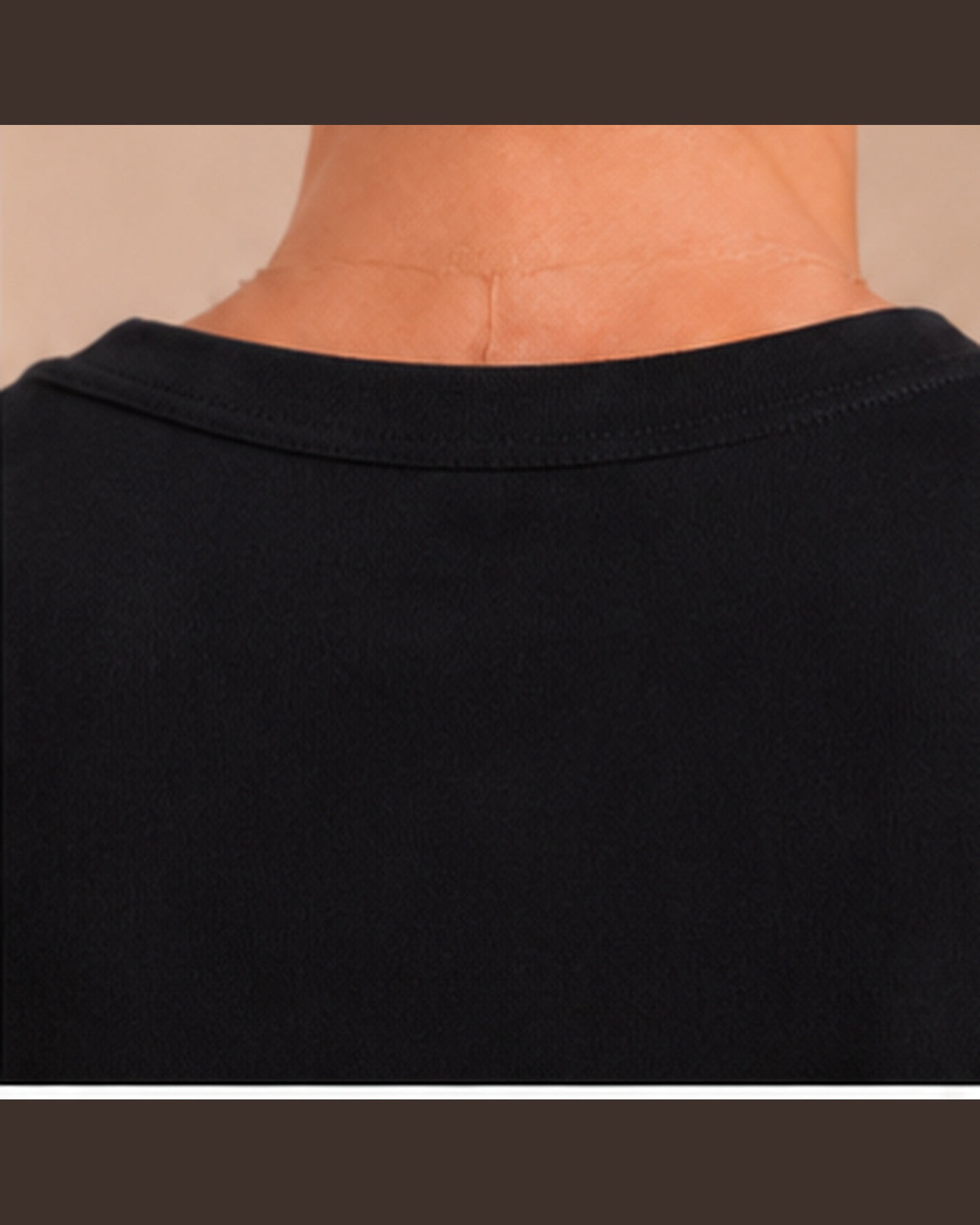 Black T-shirt back neckline detail