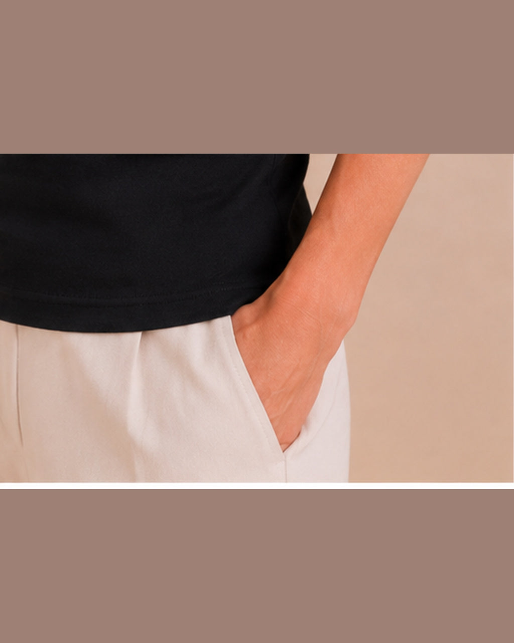 Black T-shirt side hem detail
