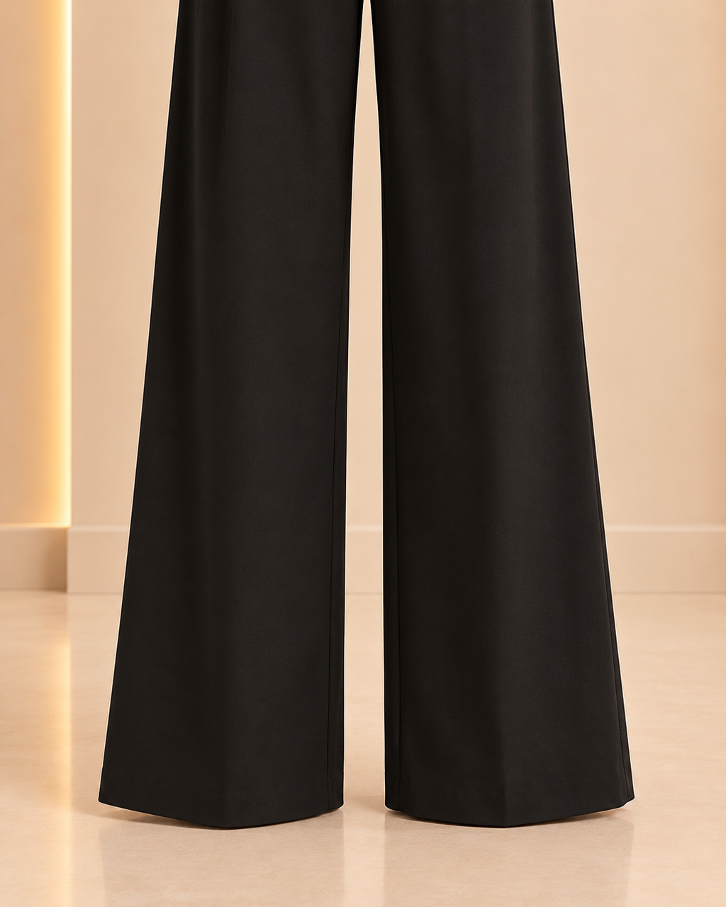 Wide leg trouser and hem detail
