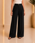 Black wide-leg pants front view