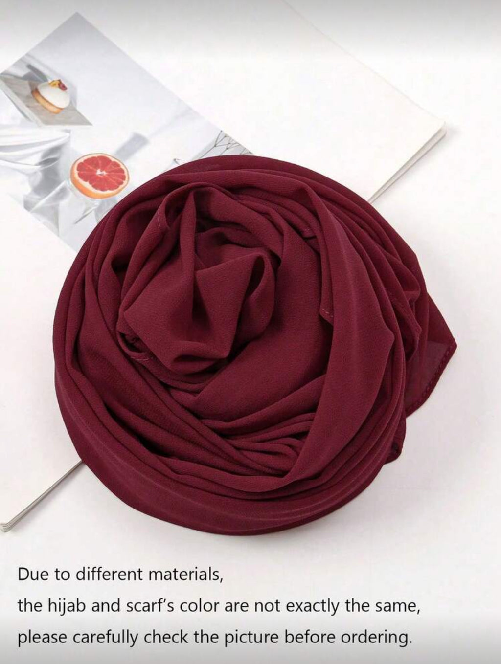 Burgundy chiffon hijab fabric