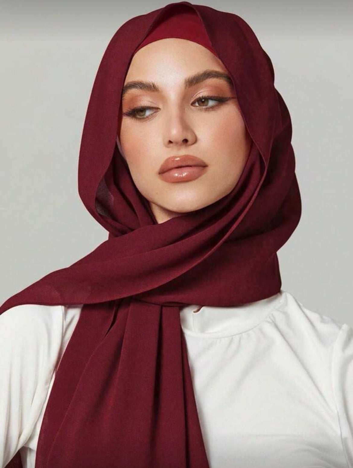 Burgundy chiffon hijab