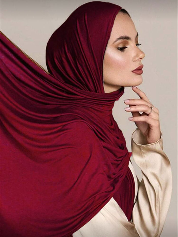 Burgundy Jersey Hijab