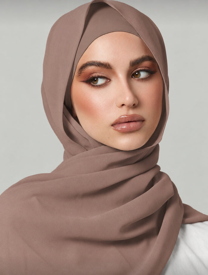 Mauve Taupe Chiffon Hijab | طرحة شيفون موف تاوب