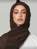 Dark Brown Chiffon Hijab