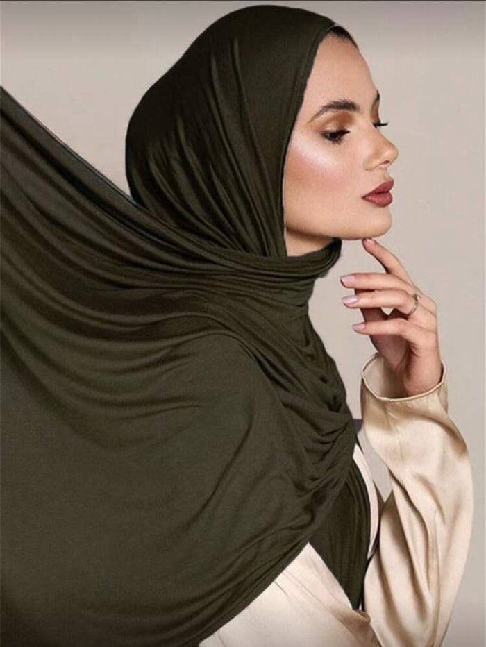 Dark Olive Jersey Hijab