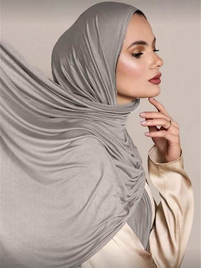 Grey Jersey Hijab Scarf