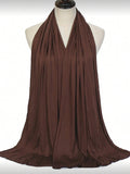 Chocolate Brown Jersey Hijab Scarf on mannequin