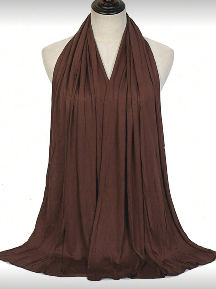 Chocolate Brown Jersey Hijab Scarf