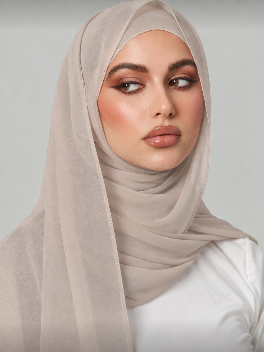 Light beige chiffon hijab