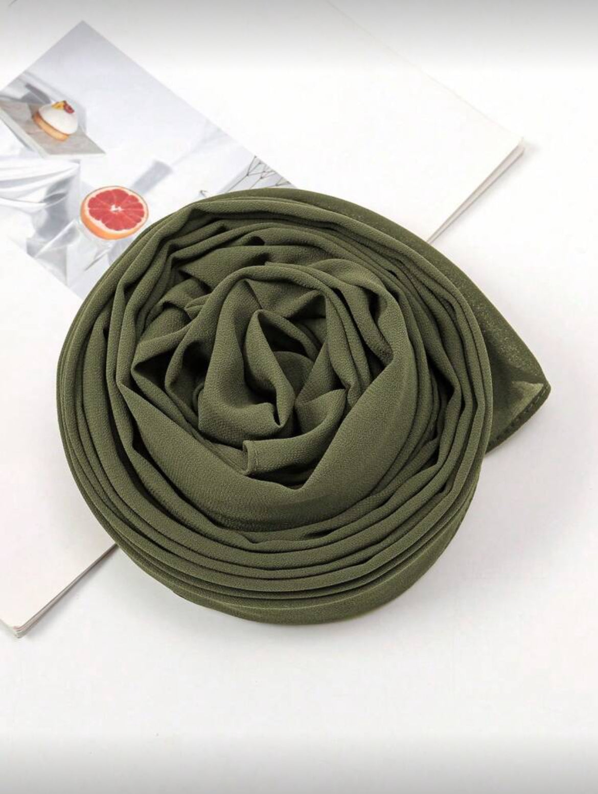 Olive chiffon hijab fabric