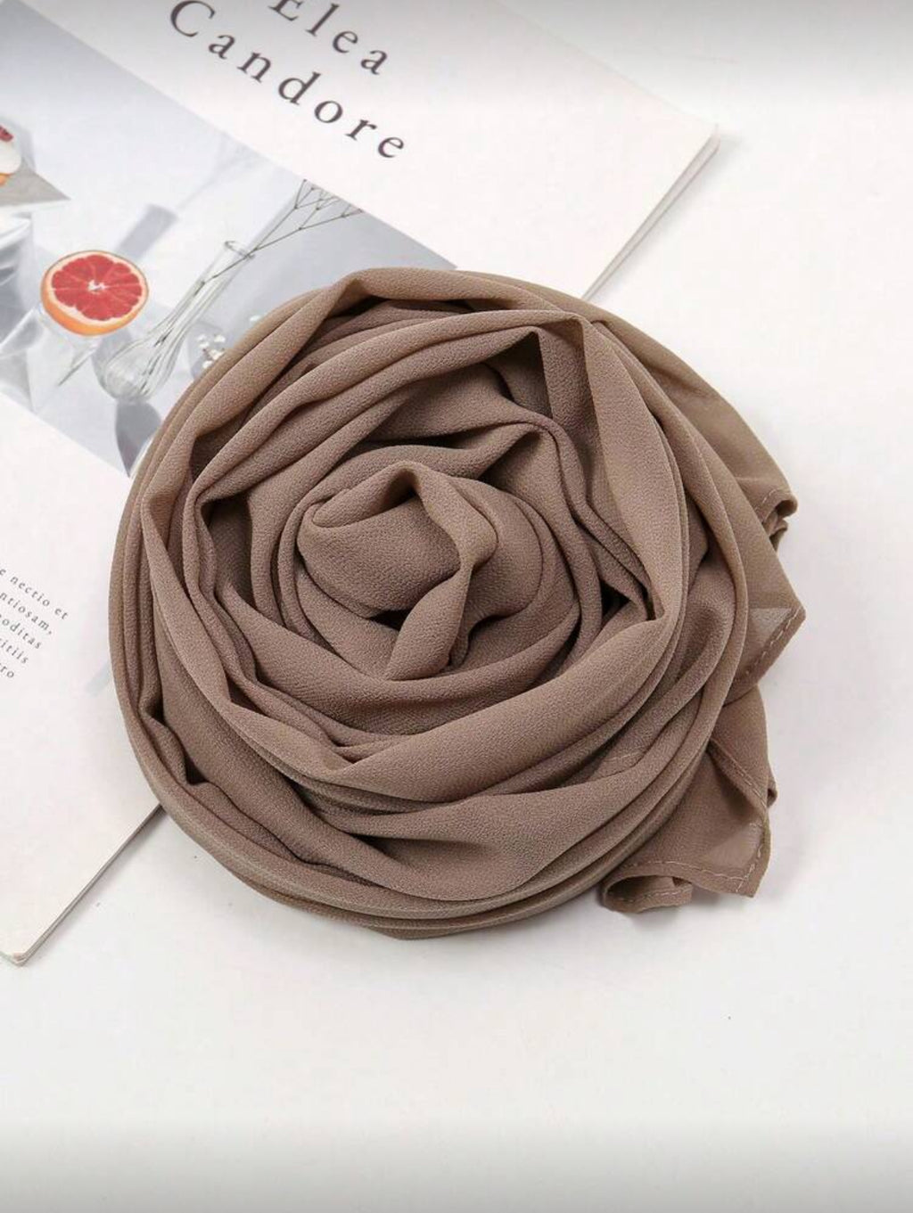 Taupe Chiffon Hijab fabric view