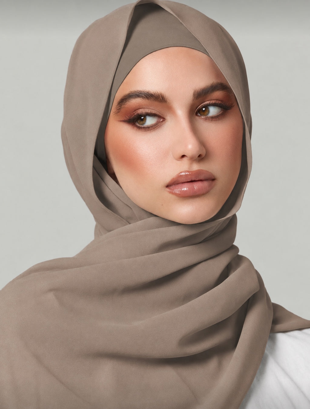 Taupe chiffon hijab