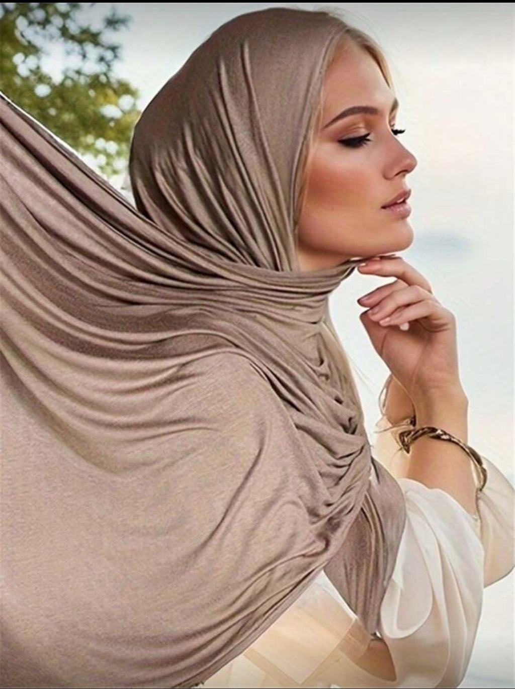طريقة تنسيق طرحة جيرسي تاوب