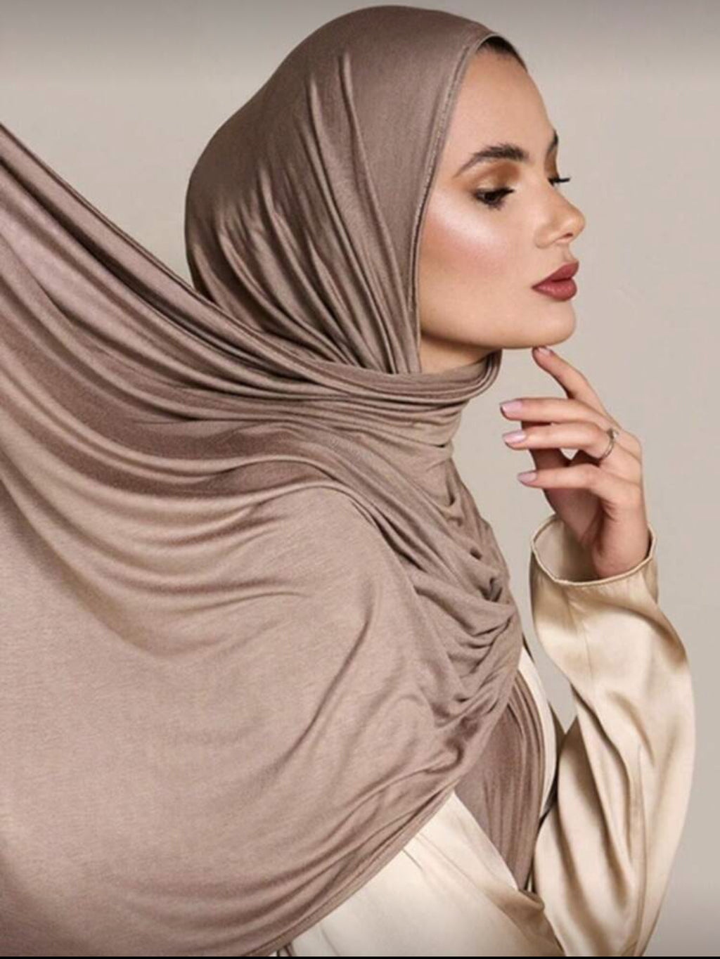 Taupe Jersey Hijab