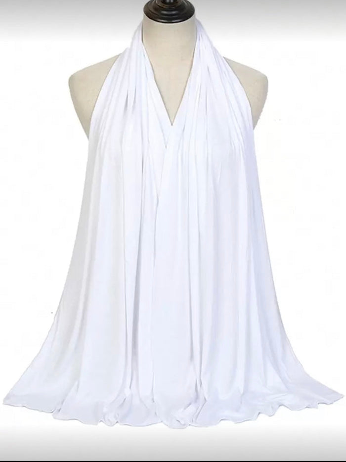 White Jersey Hijab Scarf