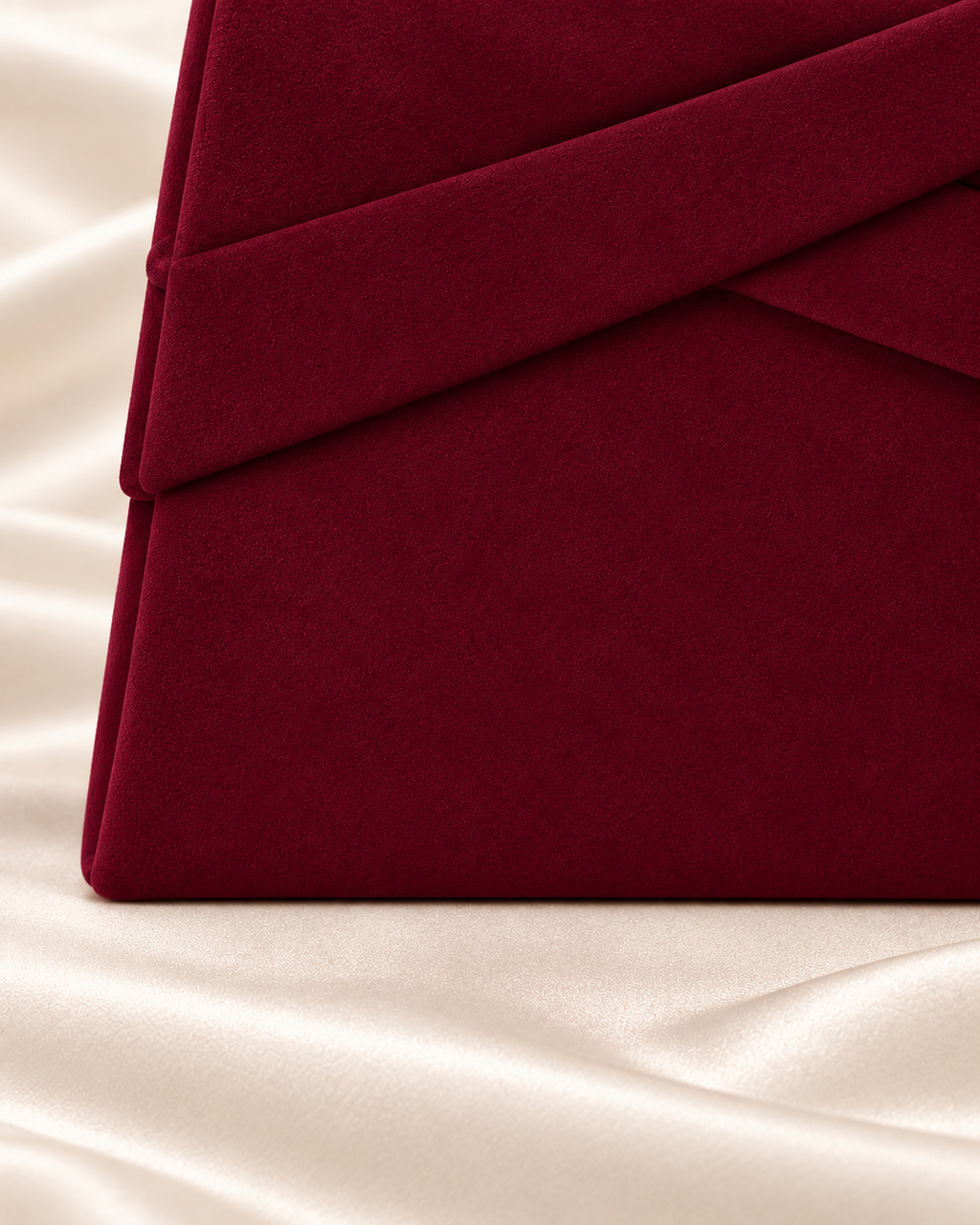 Burgundy handbag base and edge detail