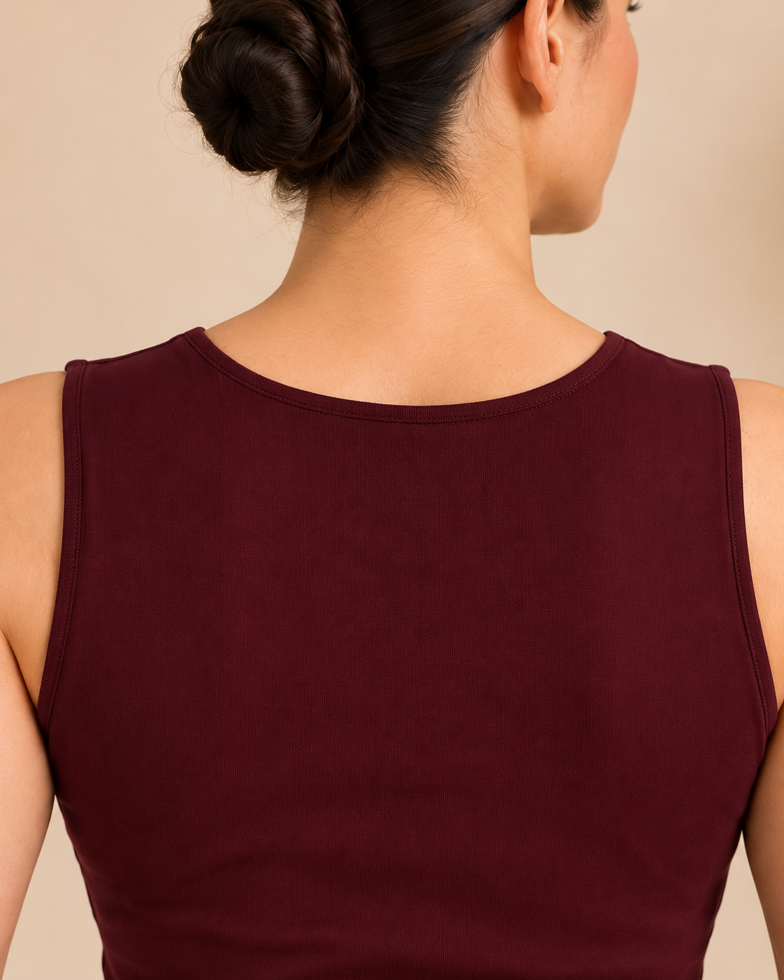 Burgundy Top - Back Neckline Detail