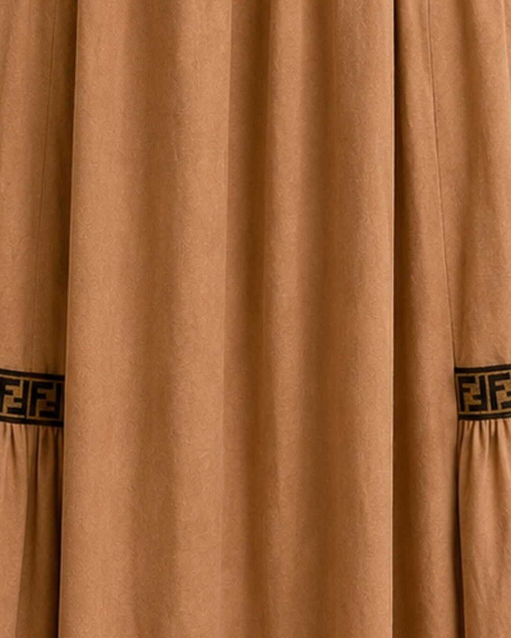 Camel maxi skirt drape detail