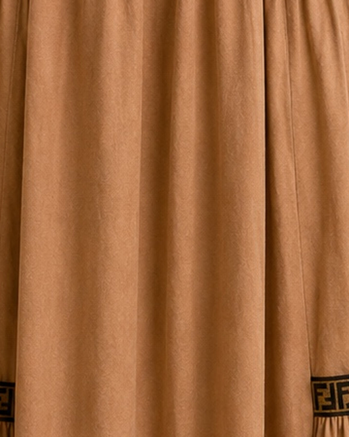 Camel maxi skirt fabric texture detail