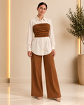Caramel and ivory set front view