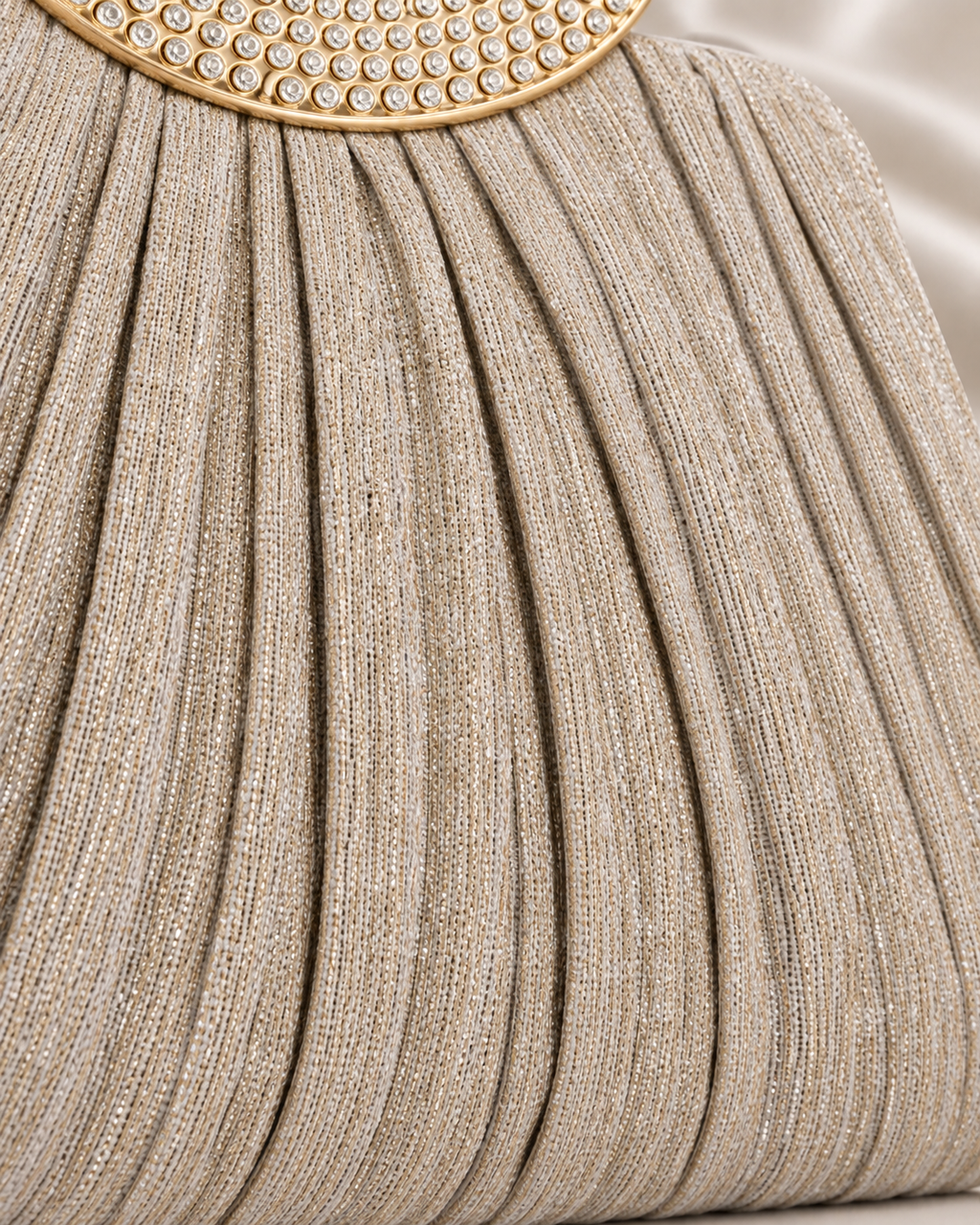 Champagne Pleated Fabric Detail