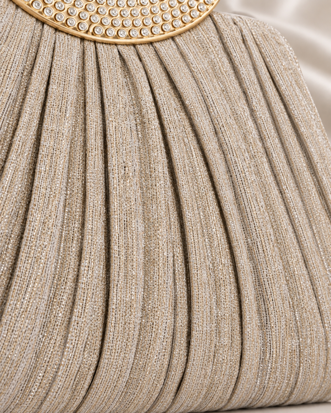Champagne Pleated Fabric Detail