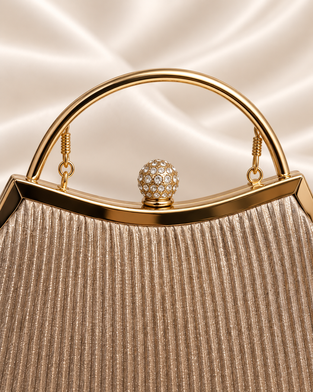 Gold handle and crystal ball clasp detail