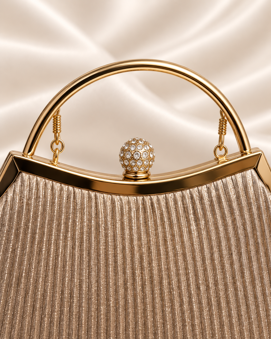 Gold handle and crystal ball clasp detail
