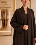 Chocolate brown abaya - sleeve shape detail